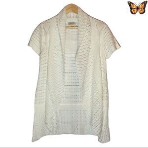 GUILTY Open Cocoon Pointelle Knit Cardigan Size Small